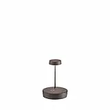 Zafferano Swap Mini Lampada da Tavolo senza Fili LED Ricaricabile - Lampada Touch Dimmerabile per Uso Interno/Esterno IP65 - Temp. Luce 2700K, Corpo in Alluminio, H14,8 (Corten)