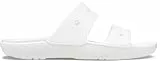 Crocs Classic Sandal, Sandali Unisex-Adulto con Due Fasce Antiscivolo, Bianco, Taglia 39-40 EU