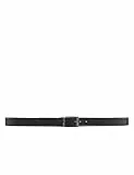 ARMANI EXCHANGE Leather Belt With Plaque, Cintura Uomo, Nero (Black/Dark Brown 54120), Taglia unica