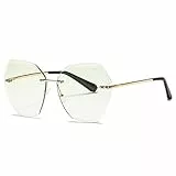 kimorn Occhiali Da Sole Di Per Donna Oversized Occhiali Da Taglio Di Diamanti Rimovibile Classic Eyewear AE0534 (Oro&Verde, 65)