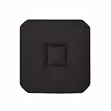 Douceur D'Intérieur - 1604702, Cuscino Da Sedia Con 4 Volant , 36 X 36 X 3.5 Cm , Panama Uni , Panama Uni , Nero