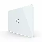 Interruttore a parete elettrico a sfioramento - LIVOLO 1 Gang 2 Way Moderno pannello di vetro temperato Interruttore per lampada unipolare con indicatore a LED senza neutro per casa,ufficio,bianco
