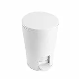 Tatay Diabolo - Cestino per Bagno, con Pedala, Capacità di 5 Litri, 28.2 x 19 x 21 cm, Bianco.