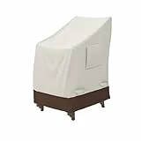 Amazon Basics - Copertura protettiva per sedie impilabili da giardino, 1 unità, Beige/Marrone Chiaro