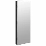 vidaXL Armadio Portagioie a Specchio con Luci LED a Parete Nero
