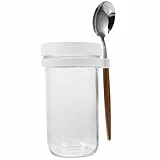 UPKOCH 1 Set Barattoli Di Vetro Avena Notturna Piccolo Barattolo Di Vetro Barattolo Di Vetro Contenitori Per Budino Con Coperchio Ciotole Dessert In Vetro Tazza Di Frullato Di Vetro