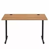 Marchio Amazon - Movian Scrivania da ufficio, Rettangolare, color Beech piano tavolo e base nera, 120 x 60 x 73,6 cm