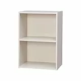 Iris Ohyama, Mobile Contenitore, Libreria, 2 Ripiani Fissi, Massello, Design, Multifunzionale, Ufficio, Ingresso, Camera da Letto, Soggiorno - Basic Storage Shelf CX-2 - Rovere Bianco