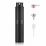 Toureal 8ml Spruzzino Profumo Ricaricabile, Vaporizzatore da Viaggio, Atomizzatore Nebulizzatore Profumo, Bottiglie Porta Profumo Spray (Nero)