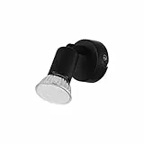 EGLO Led lampada da parete Buzz-Led, lampada da soffitto, lampada da parete interna in metallo, lampada da soggiorno, lampada da sala in nero, spot Led con presa GU10