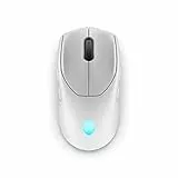 Alienware AW720M - Mouse da gioco wireless trimodale, wireless da 2,4 GHz, Bluetooth 5.1, 26.000 DPI, 8 pulsanti programmabili, adattatore di ricarica magnetico a scatto da USB-A a USB-C - Luce lunare