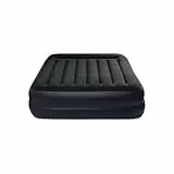 Intex Dura Beam Materasso Matrimoniale con Tecnologia Fiber Tech, Pompa Elettrica Incorporata, PVC, Blu, 152x203x42 cm, Nero