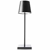 D-LIGHT PROFESSIONAL Lampada da Tavolo Senza Fili Ricaricabile da Comodino o Scrivania con Presa USB, 3 Luci Led Diversa Intensità per Camera, Ufficio, Bar, Ristoranti (Nero)