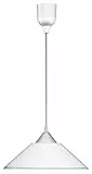 Trio Leuchten 301400101 Diego Lampada a Sospensione, E27 max.60W, Ø 30cm, lunghezza 125cm, vetro rigato bianco