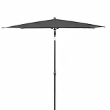 Doppler ombrellone Rethink 180 x 120 cm - copertura resistente alle intemperie in tessuto polyster riciclato al 100% - buona protezione UV - funzionamento manuale - grigio scuro