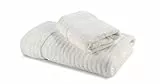 Caleffi Stripe Asciugamano con Ospite, Cotone , Panna, Standard, 73856