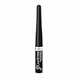 Rimmel London Eyeliner Liquido Glameyes, Lunga Durata, Finish Opaco e Tratto Sottile, 001 Nero/Black Glamour, 3.5 ml