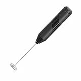 Anguxer Frullini montalatte a immersione, Montalatte Elettrico con motore 14000 RPM, Funziona con due batterie AA, per Uova, Caffè, Latte, Cappuccino, Cioccolata Calda