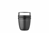 Mepal – Contenitore per il Pranzo Ellipse Mini – Scoparti Separati per Yogurt e Muesli - Adatto per il Freezer, il Microonde e la Lavastoviglie – 300 ml + 120 ml – Nordic Black