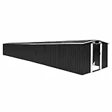 vidaXL Capanno da Giardino Rimessa per Attrezzi Moderna Robusta Resistente Casetta per Esterni Ventilato Antracite 257x990x181 cm in Acciaio Zincato