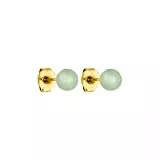 Purelei® orecchini in avventurina, orecchini da donna in acciaio inossidabile resistente, orecchini impermeabili in perle di avventurina, dimensione perle 4,75 mm (Oro)