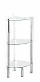 WENKO Exclusiv scaffale angolare per il bagno e la casa Yago - 3 ripiani in vetro, Acciaio inossidabile, 30 x 74 x 30 cm, Lucido
