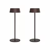 K-Bright Interruttore tattile Dimmerabile LED Lampada da scrivania senza fili 2 pezzi Ricaricabile Luce calda Colore 3000K Impermeabile Lampada da scrivania per interni per esterni Rosso ruggine