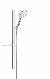hansgrohe Raindance Select S Set doccia 120 3 getti con asta doccia 90 cm e portasapone, bianco/cromo, 27648400