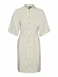 VERO MODA Vmqueeny S/S Short Shirt Dress Wvn Ga Vestito, Betulla, S Donna