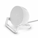 Belkin SoundForm Charge, Altoparlante Bluetooth con supporto di ricarica wireless, ricarica e ascolta la musica, guarda video in streaming o partecipa a videochiamate - Bianco