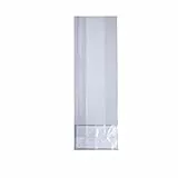 MAQA 100 pz Sacchettini trasparenti per regalini, Sacchetti per biscotti trasparenti con fondo, bustine per caramelle 80x25x25x240 mm