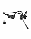 SHOKZ OpenComm2 UC Cuffie a conduzione ossea, adattatore USB-A, auricolari Bluetooth a orecchio aperto con microfono a cancellazione del rumore, 16h conversazione, per casa, ufficio, videoconferenza
