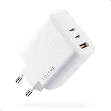 VOLTME Caricatore USB C 65W GaN Caricabatterie Rapido Multiplo Bianco, Alimentatore USB C 3-Porte Presa USB PD 3.0, Compatibile con Laptop/MacBook Pro/Tablet/Steam Deck/Samsung/Huawei/DELL, ecc