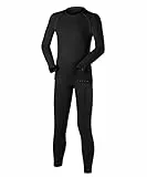 FALKE Maximum Warm traspirante asciugatura rapida 1 pezzo, Set di abbigliamento termico Unisex - Bambini, Nero (Black 3000), 134-140