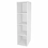 Iris Ohyama, Mobili per bambini, Libreria, Organizzatore di giocattoli, 4 ripiani fissi, Multifunzionale, Design, Asilo nido, Camera da letto, Scuola - KCX-4 - Bianco
