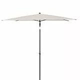 Doppler ombrellone Rethink 180 x 120 cm - Copertura resistente alle intemperie in tessuto di poliestere riciclato al 100% - Buona protezione UV - Funzionamento manuale - Naturale