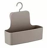 Wenko Portaoggetti per doccia Barcelona taupe - Mensola da doccia, cestino da parete, assolutamente infrangibile, TPE, 26 x 24 x 9 cm, Taupe