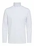 SELECTED HOMME Maglia a maniche lunghe con collo alto, bianco, S
