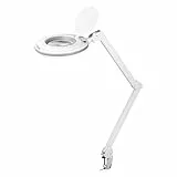 goobay 60362 - Lente di ingrandimento a LED con morsetto, 9 W, lente in vetro di cristallo da 127 mm, temperatura di colore 6400 K, ingrandimento 1,75x, flusso luminoso 83-730 lumen/bianco
