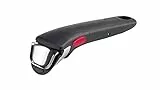 Lagostina Ingenio Induction Manico Rimovibile Resistente fino a 10 kg, Fissaggio Sicuro a 3 Punti, Design Ergonomico, in Plastica e Acciaio, Nero