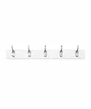 Amazon Basics - Legno Appendiabiti da parete, 5 ganci moderni 57 cm, Bianco