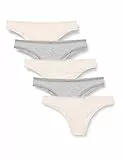 Iris & Lilly Brasiliana in Cotone Donna, Pacco da 5, Grigio Puntinato/Rosa Pallido, 40