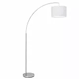 Lampada BRILLIANT Lampada da terra arco Clarie 1,8 m ferro/bianco | 1x A60, E27, 60W, adatto per lampade standard (non incluse) | Scala da A ++ a E | Con interruttore a pedale