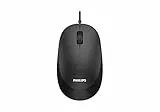 Philips SPK7207 Mouse con cavo - 1200 dpi, 2,0 GHz, esperienza di clic silenzioso, USB plug and play, colore nero