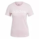 adidas Essentials Slim Logo, T-shirt, Donna, Clear Pink/White, M