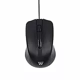 Ewent EW3300 - Mouse ottico con cavo USB a 3 pulsanti, 1000 DPI, design ergonomico, ambidestro, PC/Mac / ‎Laptop/Chromebook - ‎Nero