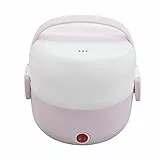 scatola riscaldante per alimenti in acciaio inossidabile,Scatola da pranzo elettrica a 2 strati, scatola riscaldante per pranzo da 250 W con spina europea 220 V, scaldavivande portatile(Rosa)