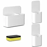 Fousenuk 3 pezzi Portapenne Magnetico Bianco, Porta Pennarelli Magnetici con cancellino magnetico, Supporto per Pennarelli, Portapenne per Lavagna Bianca Superficie in Metallo Frigorifero