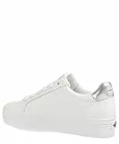 Calvin Klein Vulc Flatform Laceup Lth Refl Wn, Sneaker Vulcanizzata Donna, Bianco Argento, 38 EU