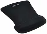 Amazon Basics - Irregolare Tappetino per mouse in gel con poggiapolsi, Nero